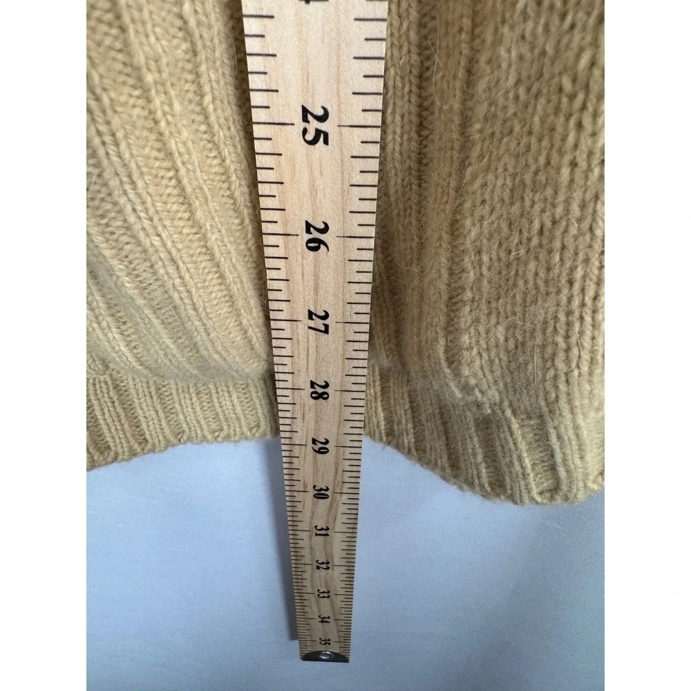 VTG Damon Cardigan sz M Wool Angora Blend Cable Knit Made in Italy preppy